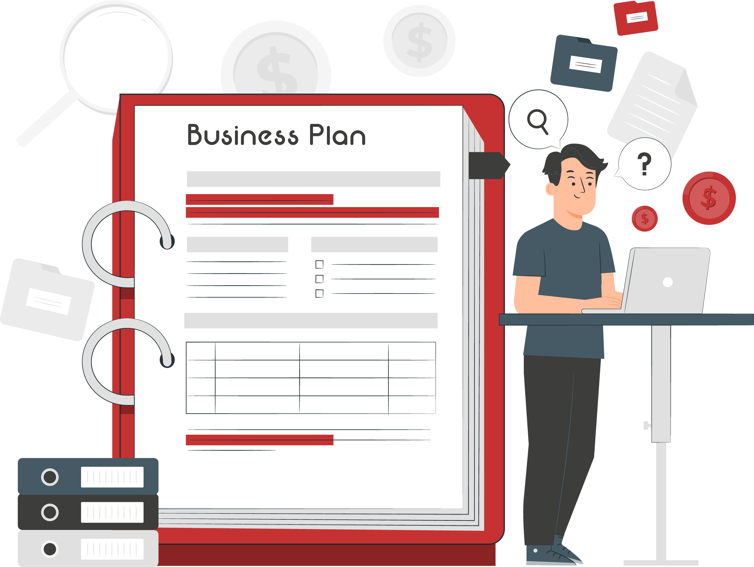 Image simplifiée d'un business plan sur démarque-toi